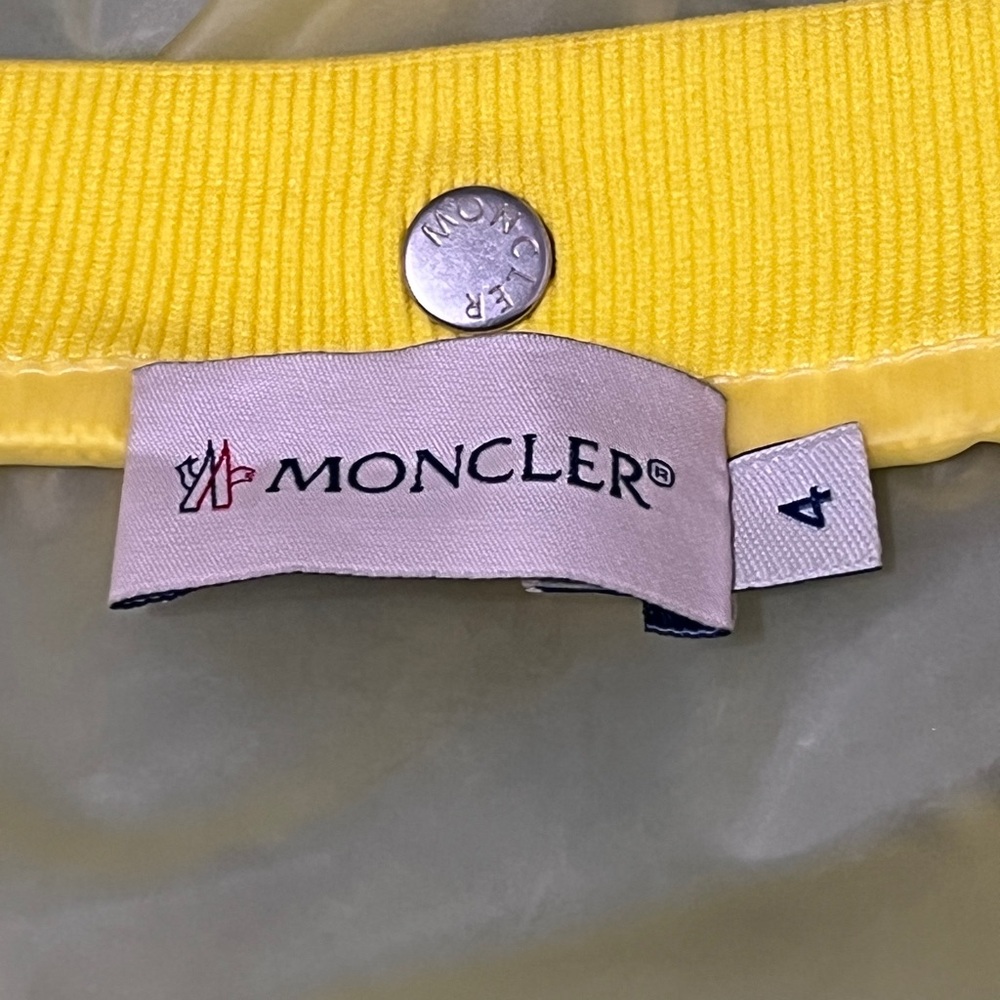 Moncler Mantella Kids Rain Jacket - Yellow Size 4 - Picture 5 of 7